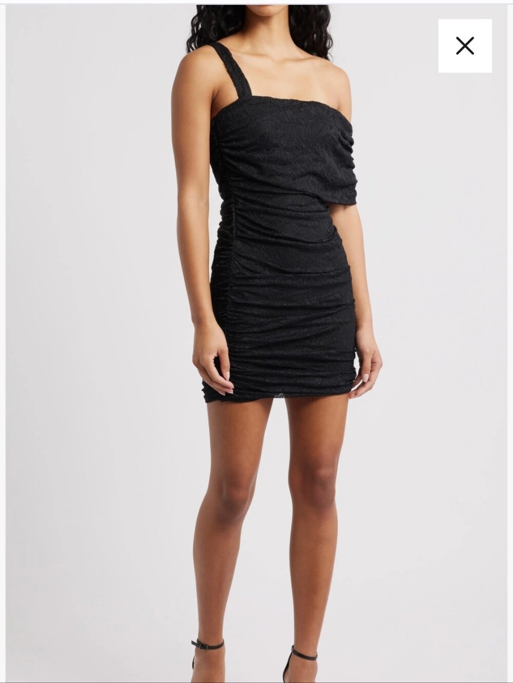 AFRM Otto Lace Minidress In Color Noir Size Large NWT